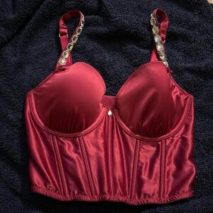 VS bejeweled strap bustier